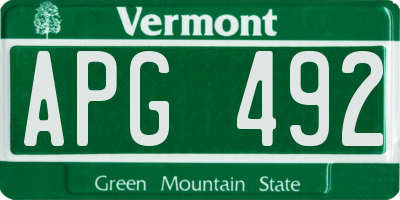 VT license plate APG492