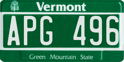 VT license plate APG496