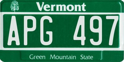 VT license plate APG497