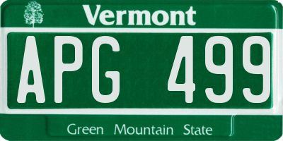VT license plate APG499