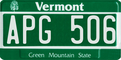 VT license plate APG506