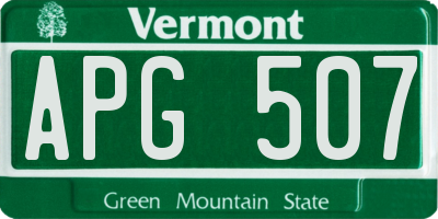 VT license plate APG507