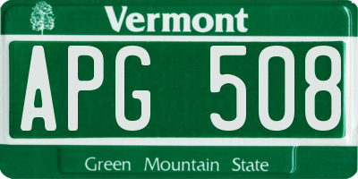 VT license plate APG508