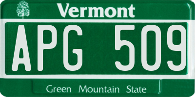 VT license plate APG509
