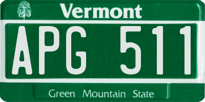 VT license plate APG511