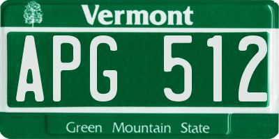 VT license plate APG512