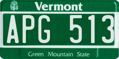 VT license plate APG513