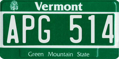 VT license plate APG514
