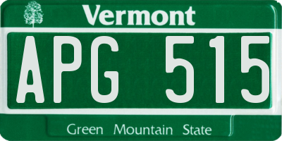 VT license plate APG515