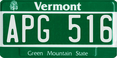 VT license plate APG516