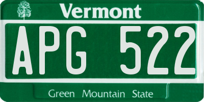 VT license plate APG522
