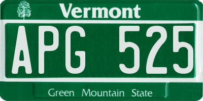 VT license plate APG525