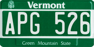 VT license plate APG526