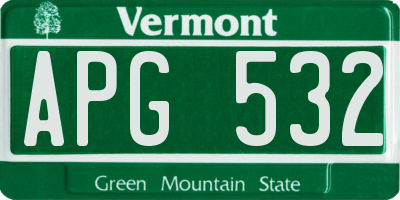 VT license plate APG532