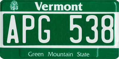 VT license plate APG538