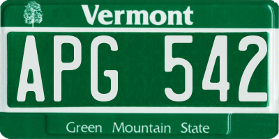 VT license plate APG542