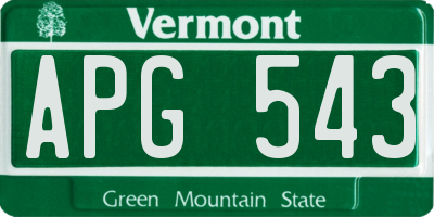 VT license plate APG543