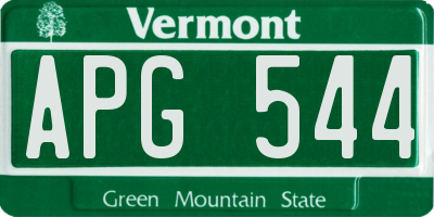 VT license plate APG544