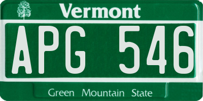 VT license plate APG546