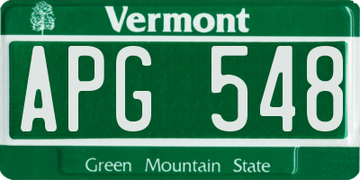 VT license plate APG548