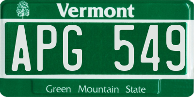 VT license plate APG549
