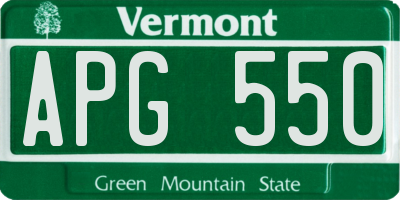 VT license plate APG550