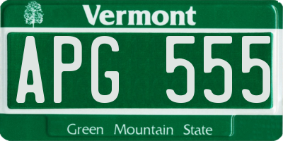 VT license plate APG555