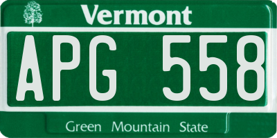 VT license plate APG558