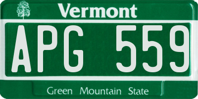 VT license plate APG559