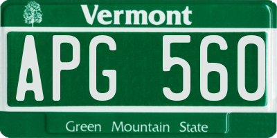 VT license plate APG560