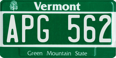 VT license plate APG562