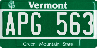 VT license plate APG563
