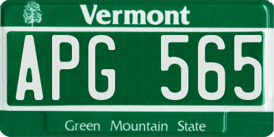 VT license plate APG565