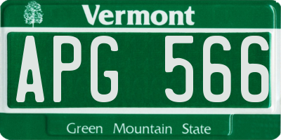 VT license plate APG566