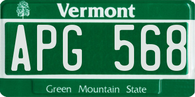 VT license plate APG568