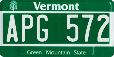 VT license plate APG572