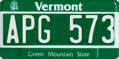 VT license plate APG573