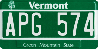 VT license plate APG574