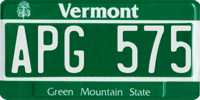 VT license plate APG575