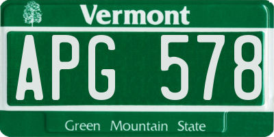 VT license plate APG578