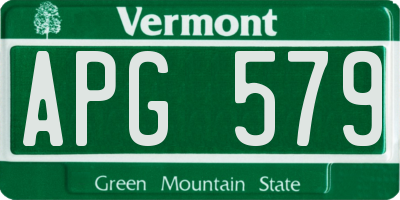 VT license plate APG579