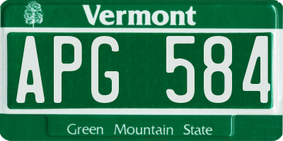 VT license plate APG584