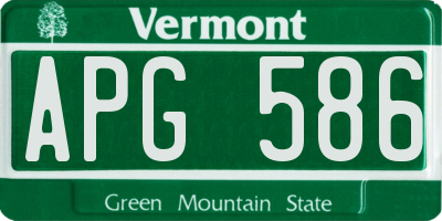 VT license plate APG586