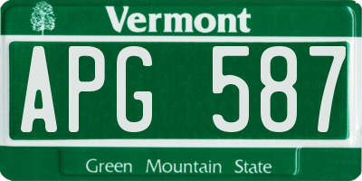 VT license plate APG587