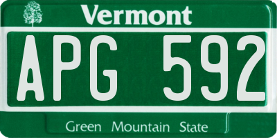 VT license plate APG592