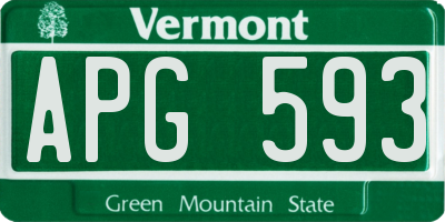 VT license plate APG593