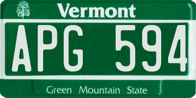 VT license plate APG594