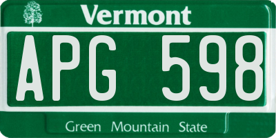 VT license plate APG598