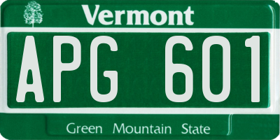 VT license plate APG601