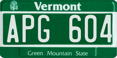 VT license plate APG604